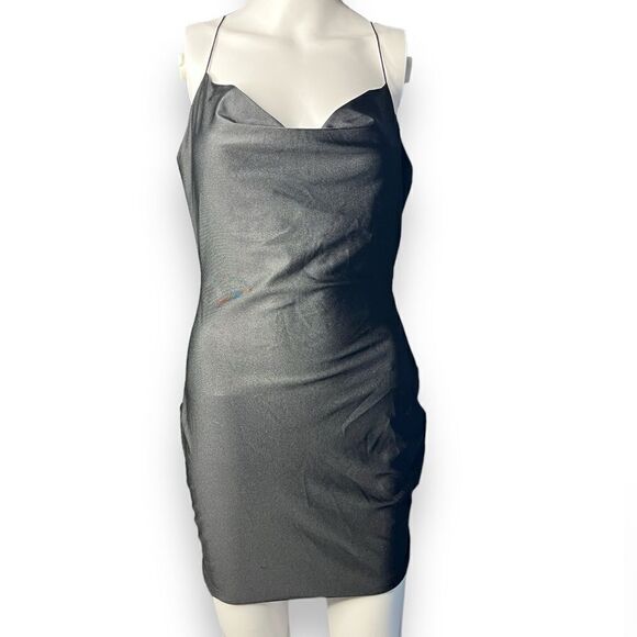 gLARE Cocktail Mini Dress Black Size Medium - Picture 1 of 3